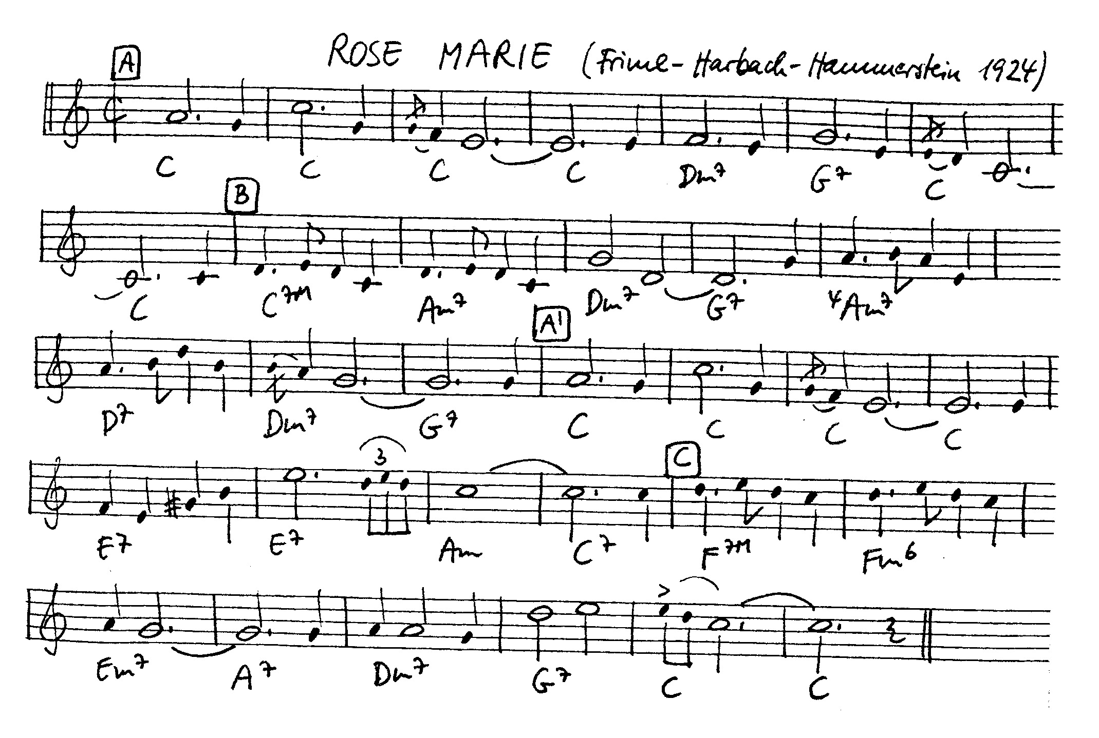 rose marie leadsheet – book us for your next 20s or gatsby event